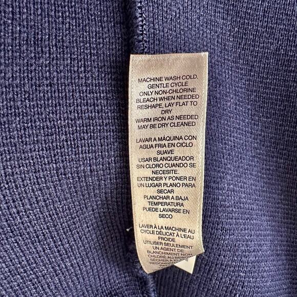 Chicos Navy Blue Double Knit Cardigan Blazer Sweater Chicos Size 2 / 12, Large - Picture 7 of 14